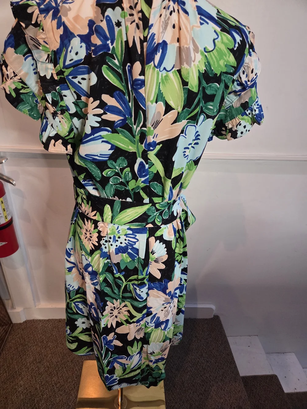 Kate Spade New York Floral Ruffle Sleeve Tie Waist Dress Size 12